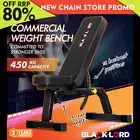 BLACK LORD Weight Bench Commercial Flat Incline Press Sit-up Fitness Gym