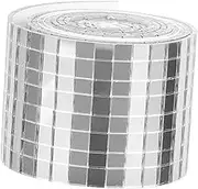 GAXIRE 1Roll Self Adhesive Wall Decals Square Glass Mirror Tiles for Decoration Modern Style Wall Decor Suitable for Kitchen Bathroom and Craft