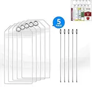 [FUWIND] 5 Pack Premium Cruise Luggage Tags Holder for Carnival,NCL, Princess, MSC CruiseShips, Clear Cruise Tags Holders with Zip Seal,Wide Waterproof Cruise Essentials Cruise Accessories,Reusable