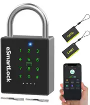 Heavy Duty Smart Padlock with Key, Pad Locks with Code Keypad, Weatherproof