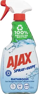 Ajax Spray N' Wipe Bathroom Antibacterial Disinfectant Cleaner Trigger, 500Ml...