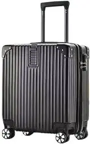 [ZONTO] Multifunctional luggage cup saucer charging boarding female 18-inch small suitcase set trolley case convenient travel password suitcase, 607Classic black, 16cun