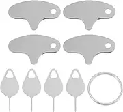 SG Store 8PCS Doorbell Key Tool Compatible with Blink Compatible with Eufy Flat Head Pin and Pointed Head Pin with Keychain Key Door Bell Release Removal Replacement Tool Silver