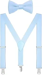 [CEAJOO] Men's Boys' Suspenders and Bow Tie Set Adjustable Y Back
