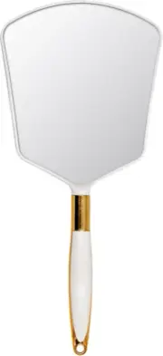 Hand Held Mirror with Handle, Makeup Hand Mirror with Hook Hole for Bathroom and
