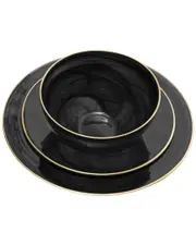Alice Pazkus Black Alabaster Dinnerware 12Pc Set