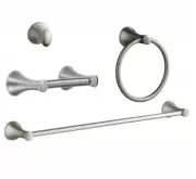 KOHLER Coralais Bathroom Set: Towel Bar & Ring, Robe Hook, Toilet Paper Holder
