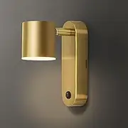 MAGNIFICA LUCE LED Vintage Brass Wall Light with Switch,Adjustable 330° Rotation Wall Sconce Bed Lamp,Wall Lamp Reading Lamp Night Light,3000K 6W(Bronze)