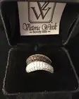 HSN Victoria Wieck Absolute Chocolate & White Pave CZ Eternity Band Ring Sz 7.5