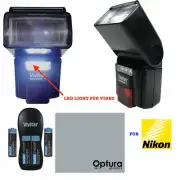 VIVITAR Photo Professional Flash Kit for NIKON DSLR CAMERAS + RECHARGEABLE BATT