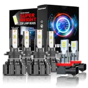 For Smart Forfour 2005-2007 White LED Headlight Hi-Lo Beam Fog Light Bulbs 6000K (for: Smart)