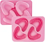 Fairly Odd Novelties FON-10014 Smile Teeth Denture Shaped ICE Tray Mold Perfect Gag or White Elephant Dentists or Seniors Makes 4 Cubes One Size Pink