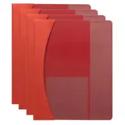 4PK Marbig Premier A4 Flat File Document/Page Paper Organiser Display Folder Red