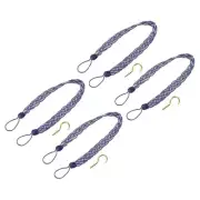 4Pcs 23" Curtain Tiebacks Braid Drapery Holdback Holder with Hooks Purple/Silver