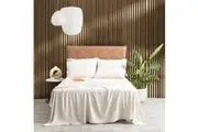Ddecor Home Microfiber Bed Sheet w Pillowcase Set Vintage Washed Sand