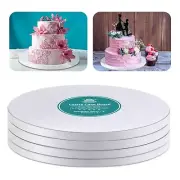White Cake Drums Round 12 Inch Cake Boards with 1/2-Inch Thick Smooth Edges f...