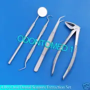 SET OF 4 PCS ORAL DENTAL SURGERY EXTRACTION KIT WITH EXTRACTING FORCEPS #33M