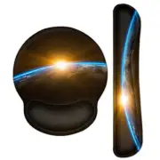 Gaming Round Base Mouse Pad Wrist Support & Keyboard Wrist Pad Combo Set - 3195