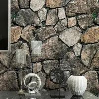 在飛比找樂天市場購物網優惠-3D仿真大理石紋石頭墻紙酒吧中式餐廳飯店復古磚紋磚塊文化石壁
