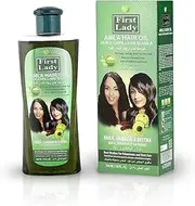 First Lady Herbal AMLA (Indian Gooseberry) Hair Oil 300ml - For Long, Strong, Dark Lustrous Hair - With Shikakai & Reetha - For All Hair Types