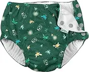 i play. by green sprouts Baby Reusable Swim Diaper, Dark Green Fireflies, 6 Months