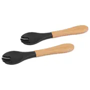 Tiny Dining Bamboo Baby Weaning Forks with Silicone Tip - Pack of 2