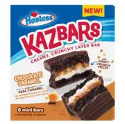 Hostess Kazbars Chocolate Caramel Pack of 2 Boxes 16 Total Snack Cakes Value Box