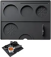 Espresso Coffee Mat Food Grade Silicone Coffee Tamping Mat Non-Slip Espresso Tamping Station Espresso Tamper Parafilter Distributor Organizer Black