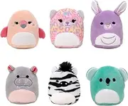 Squishville by Squishmallows SQM0144 Wildlife Squad-Six 2-Inch Mini Characters-Includes Michaela and Kiki Plus Four Mystery Figures-Irresistibly Soft, Colourful Plush, Multi
