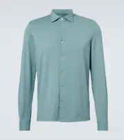 [Fedeli] Fedeli Jason cotton jersey shirt UK 16 blue