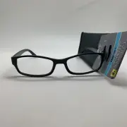 E134 EZ READER "Jameson" blk BLACK +2.00 READING READERS GLASSES