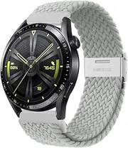 XMUXI Compatible with Huaweii Watch 4 46mm/GT 5 GT4 Pro 46mm Strap,Amazfit GTR 4/GTR 3 Woven Cloth 22mm Bands Vivoactive 4 Adjustable Elastic Belt(NO Watch)