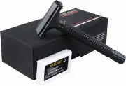 WEISHI Nostalgic Adjustable Butterfly Open Double Edge Safety Razor Matte BLACK
