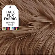 FabricLA Shaggy Faux Fur Fabric - Half Yard Light Brown