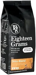18 Grams Stilo Blend Plunger Ground Coffee – Rich Chocolate & Toffee Notes – Full-Bodied Plunger Brew, 1kg
