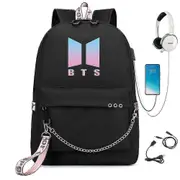Bts Backpack Cute Usb Charging School Bag Color-1