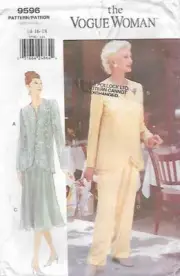 C45 VOGUE 9596: JACKET, SKIRT & PANTS SIZE 14-18 SEWING PATTERN