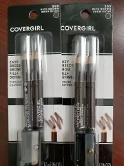 New LOT 2 COVERGIRL EASY BREEZY BROW Fill Define Pencils Crayons DUO RICH BROWN