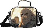 Sasquatch Drink Coffee Insulated Lunch Box for Women Men - Ideal for Work, Picnics - Includes Adjustable Shoulder Strap