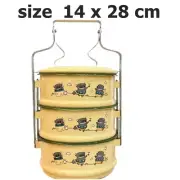 Vintage Style Thai Lunch Box Pinto Pattern Classic 3-layer enameled painting Han