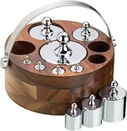 NATURAL ELEMENTS KitchenCraft Metric Scale Weights, 11-Piece Stainless Steel Scale Weight Set with 10 Weights and 1 Caddy, 5 g to 1 kg, 1 Set
