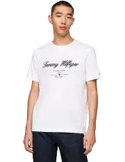 [Tommy Hilfiger] Script Logo Tee in White