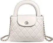 [Croer] Quilted Crossbody Tote Bags for Women Small Top Handle Purse Trendy Designer Handbag Satchel Tote Shoulder Bag