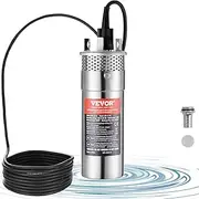 VEVOR Solar Water Pump, DC 120W Submersible Deep Well Pump, Max Flow 3.2 GPM, Max Head 70 m, Max Submersion Depth 30 m, Solar Powered Water Pump for Well