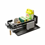 Kitchen Bathroom Shower Laundry Tap Caddy Shelf Organizer Rack Storage Holder,Kitchen Sink Caddy,Organzier Black - Black