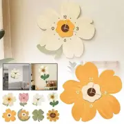 INS 3D Flower Decors Wall Clock Silent Luminous Wall Clock Bedroom