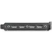 StarTech 4 Port USB A Female Slot Plate Adapter - USBPLATE4