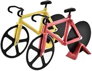 Pack of 2 Stainless Steel Bicycle Pizza Cutters Slicer - Colors May Vary