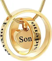 [BIAIHQIE] Memorial Jewelry No longer by my side,forever in my heart carved locket cremation Urn necklace for mom & dad