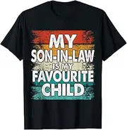 [X.Style] My Son in Law is My Favourite Child ds1088 T-Shirt (L) Black